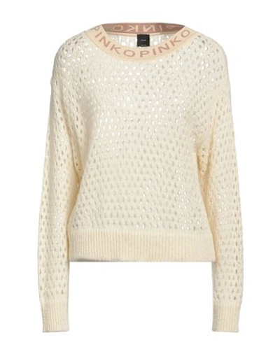 Shop Pinko Woman Sweater Cream Size M Acrylic, Polyamide, Alpaca Wool In White