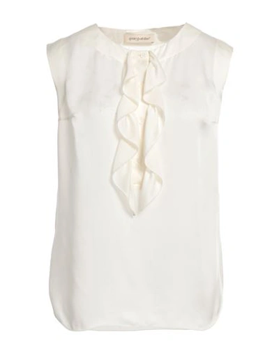 Shop Gentryportofino Woman Top Ivory Size 6 Silk In White