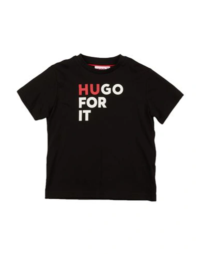 Shop Hugo Toddler Boy T-shirt Black Size 6 Cotton, Elastane