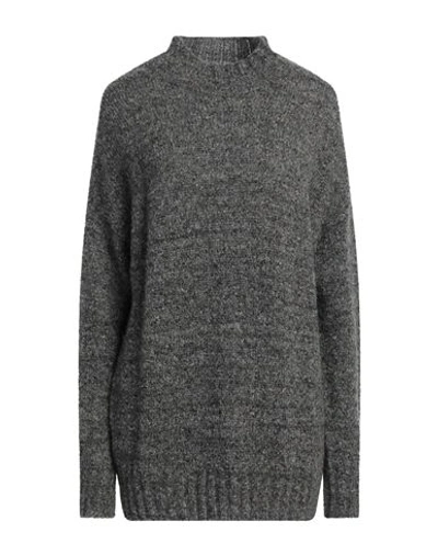 Shop Gentryportofino Woman Turtleneck Steel Grey Size 10 Alpaca Wool, Polyamide, Cashmere, Wool