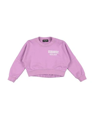 Shop Dsquared2 Toddler Girl Sweatshirt Lilac Size 4 Cotton In Purple