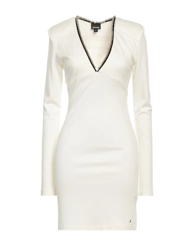 Shop Just Cavalli Woman Mini Dress Ivory Size 6 Viscose, Polyamide, Elastane In White