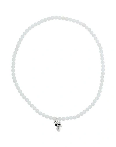 Shop Karl Lagerfeld Woman Necklace White Size - Resin