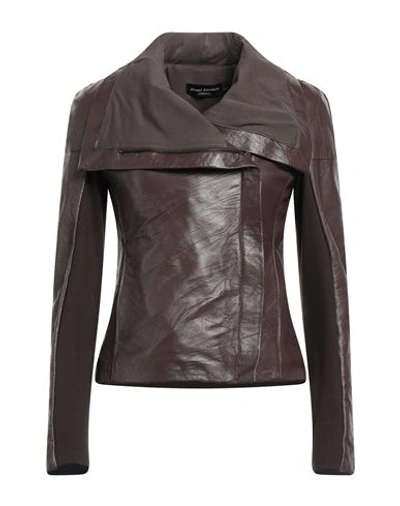 Street Leathers Woman Jacket Brown Size L Leather In Brown