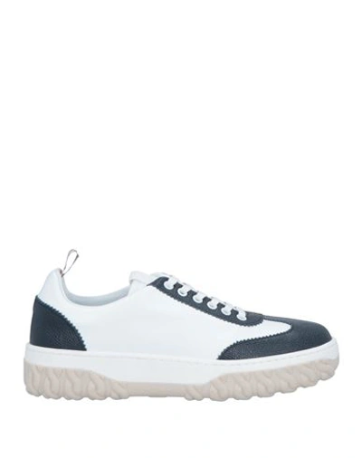 Thom Browne Low Top Leather Sneakers In Navy Blue