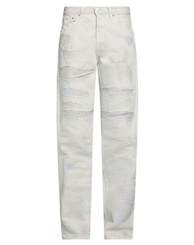 Shop Notsonormal Man Jeans Light Grey Size 28 Cotton
