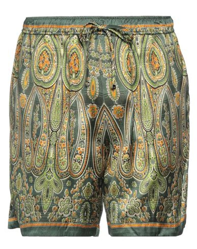Shop Amiri Man Shorts & Bermuda Shorts Green Size 36 Viscose