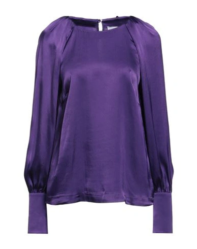 Shop Frase Francesca Severi Woman Top Purple Size 6 Acetate, Silk