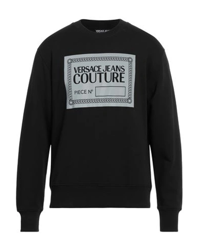 Shop Versace Jeans Couture Man Sweatshirt Black Size Xxl Cotton