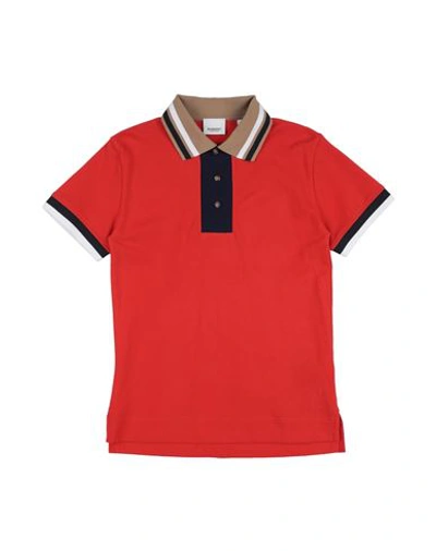 Shop Burberry Toddler Boy Polo Shirt Tomato Red Size 6 Cotton