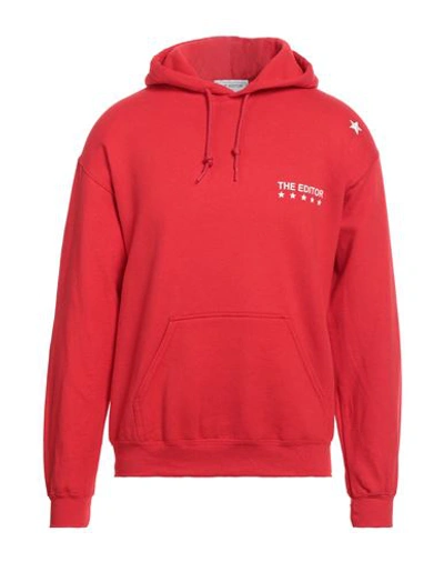 Shop The Editor Man Sweatshirt Red Size Xxl Cotton, Polyester
