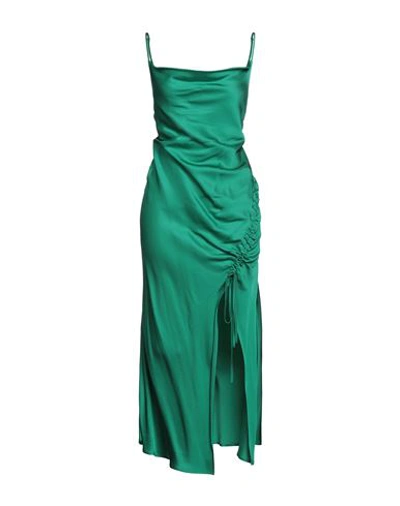 Shop Vicolo Woman Midi Dress Emerald Green Size M Viscose