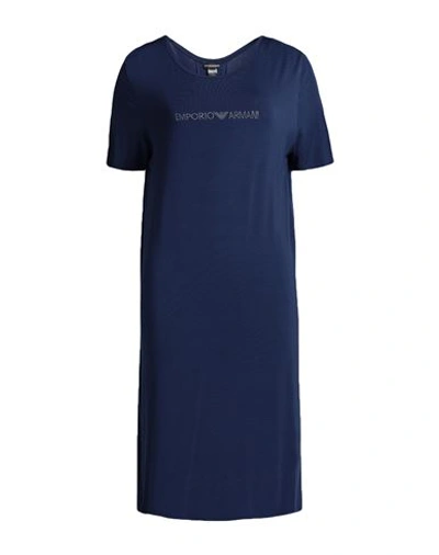 Shop Emporio Armani Woman Cover-up Navy Blue Size 8 Viscose, Elastane