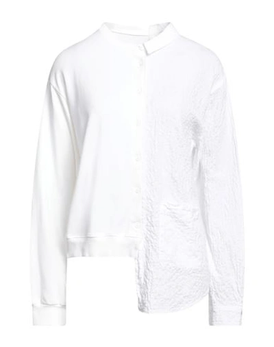Shop European Culture Woman Sweatshirt White Size Xxl Cotton, Elastane