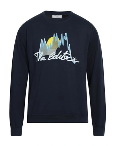 Shop The Editor Man Sweatshirt Navy Blue Size Xl Cotton, Polyester
