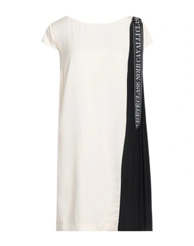 Shop Cavalli Class Woman Mini Dress Cream Size 12 Viscose, Acetate, Silk In White