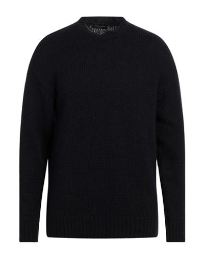 Shop Roberto Collina Man Sweater Midnight Blue Size 40 Baby Alpaca Wool, Nylon, Wool