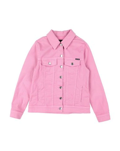 Shop Dolce & Gabbana Toddler Girl Denim Outerwear Pink Size 3 Cotton, Elastane