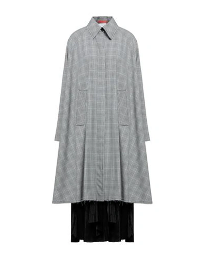 Erika Cavallini Woman Overcoat & Trench Coat Grey Size 6 Polyester, Virgin Wool, Elastane In Grey