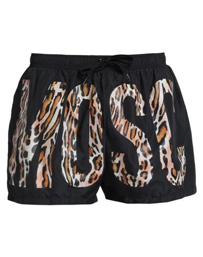 Shop Moschino Man Swim Trunks Black Size Xs Polyester