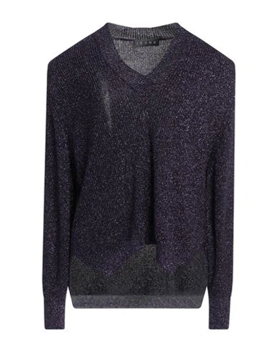 Shop Icona By Kaos Woman Sweater Purple Size S Viscose, Metallic Fiber