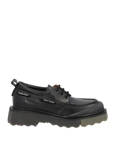 Shop Off-white Man Lace-up Shoes Black Size 9 Soft Leather