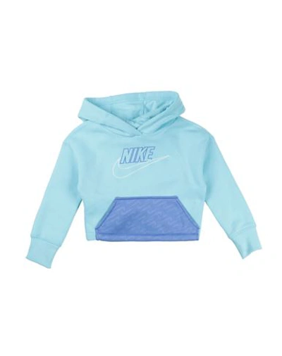Shop Nike ""iconclash Pullover Fleece Hood" " Toddler Girl Sweatshirt Sky Blue Size 6 Cotton, Polyester