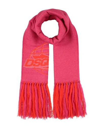Dsquared2 Woman Scarf Magenta Size - Acrylic, Mohair Wool, Polyamide, Modal In Magenta