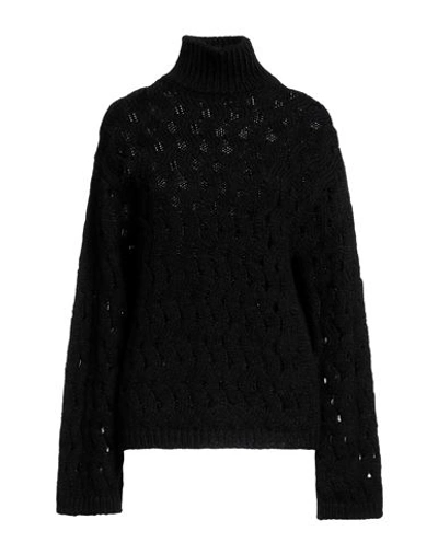 Attic And Barn Woman Turtleneck Black Size S Wool, Acrylic, Alpaca Wool In Black
