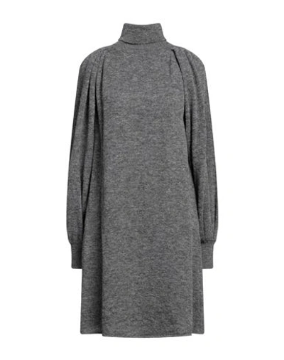 Shop Gentryportofino Woman Mini Dress Grey Size 10 Alpaca Wool, Polyamide, Virgin Wool