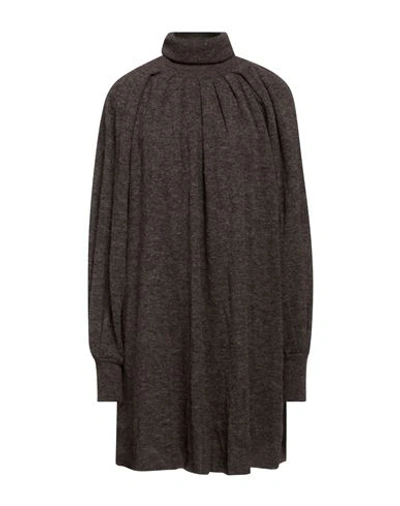 Shop Gentryportofino Woman Mini Dress Dark Brown Size 6 Alpaca Wool, Polyamide, Virgin Wool