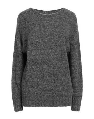 Shop Gentryportofino Woman Sweater Steel Grey Size 8 Alpaca Wool, Polyamide, Cashmere, Wool