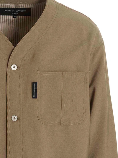 Shop Comme Des Garçons Homme Deux Tropical Wool Blazer Jacket Jackets Beige