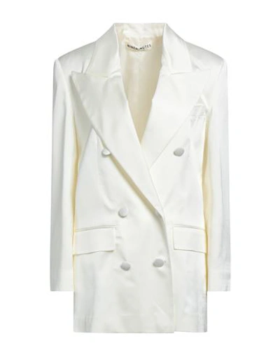 Shop Nineminutes Woman Blazer Ivory Size 6 Polyester, Elastane, Viscose In White