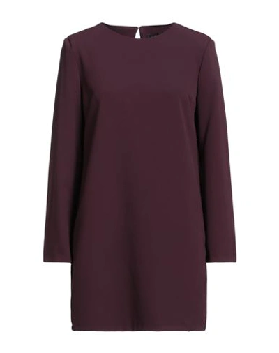 Shop Icona By Kaos Woman Mini Dress Deep Purple Size 8 Polyester, Elastane
