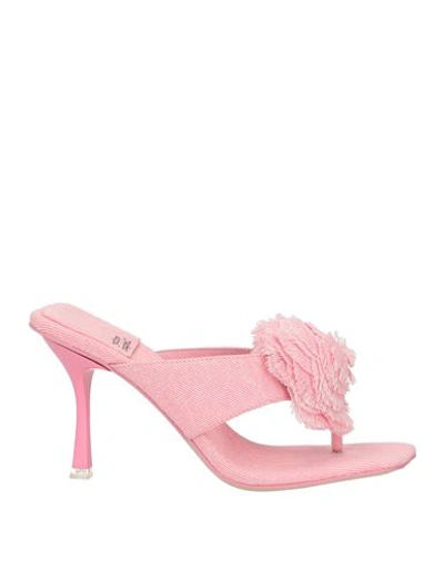 Shop Jeffrey Campbell Woman Thong Sandal Pink Size 7 Textile Fibers