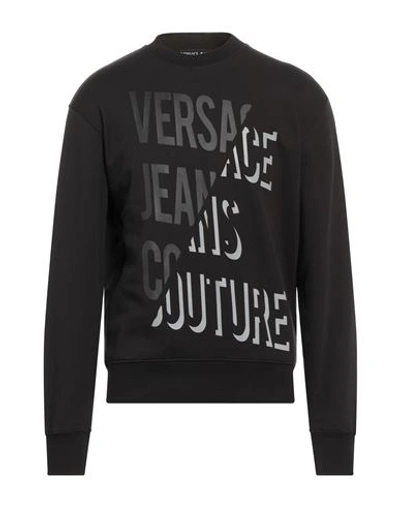 Shop Versace Jeans Couture Man Sweatshirt Black Size 3xl Cotton, Elastane