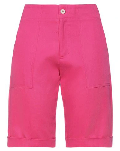 Shop Laboratorio Woman Shorts & Bermuda Shorts Fuchsia Size 8 Cotton In Pink