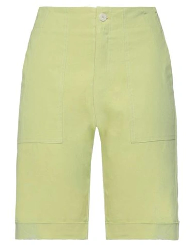 Shop Laboratorio Woman Shorts & Bermuda Shorts Acid Green Size 6 Cotton