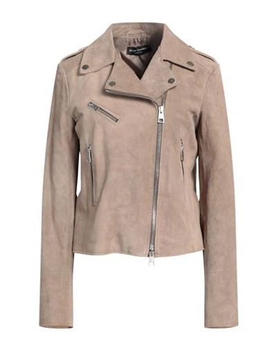 Shop Street Leathers Woman Jacket Light Brown Size Xl Soft Leather In Beige