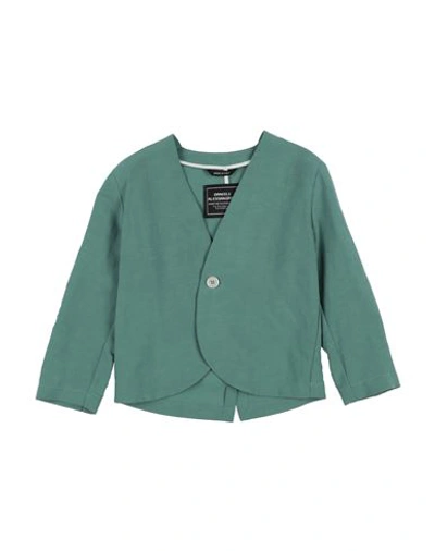 Daniele Alessandrini Toddler Girl Blazer Emerald Green Size 4 Viscose, Linen In Green