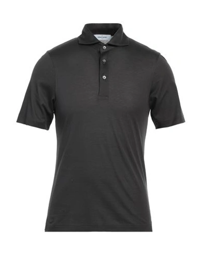 Shop Gran Sasso Man Polo Shirt Lead Size 34 Cotton In Grey
