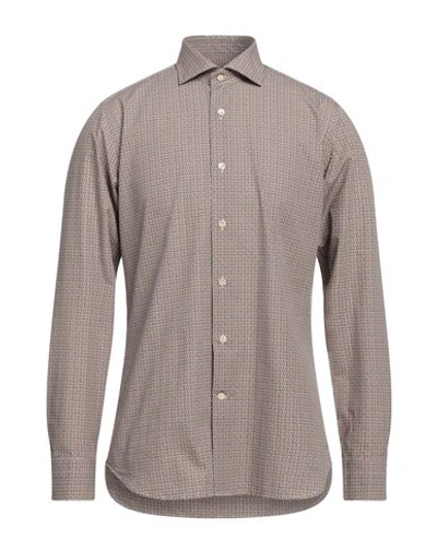 Shop Guglielminotti Man Shirt Brown Size 17 ½ Cotton