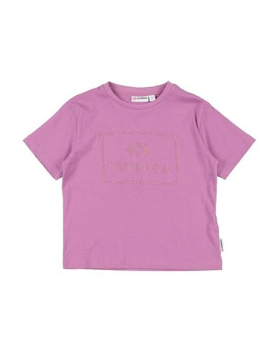Superga Toddler Girl T-shirt Mauve Size 7 Cotton In Purple