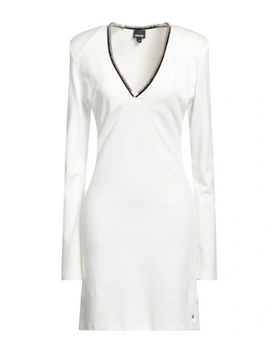 Shop Just Cavalli Woman Mini Dress Off White Size 10 Viscose, Polyamide, Elastane