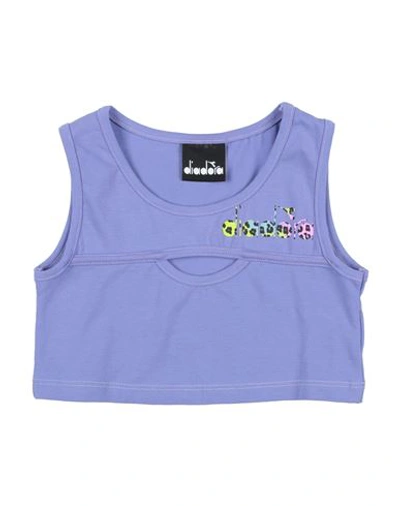 Shop Diadora Toddler Girl T-shirt Light Purple Size 6 Cotton, Elastane