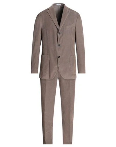 Shop Boglioli Man Suit Khaki Size 42 Cotton, Elastane In Beige