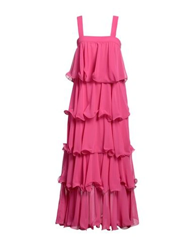 Shop Simona Corsellini Woman Maxi Dress Fuchsia Size 8 Polyester In Pink