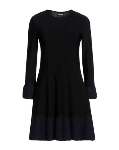 Shop Giorgio Armani Woman Mini Dress Black Size 8 Viscose, Polyester, Cashmere, Silk