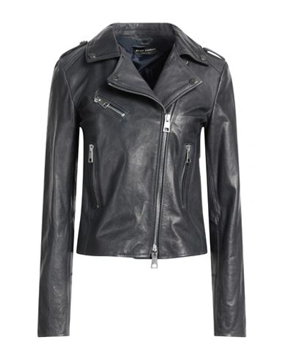 Street Leathers Woman Jacket Midnight Blue Size Xl Soft Leather In Blue